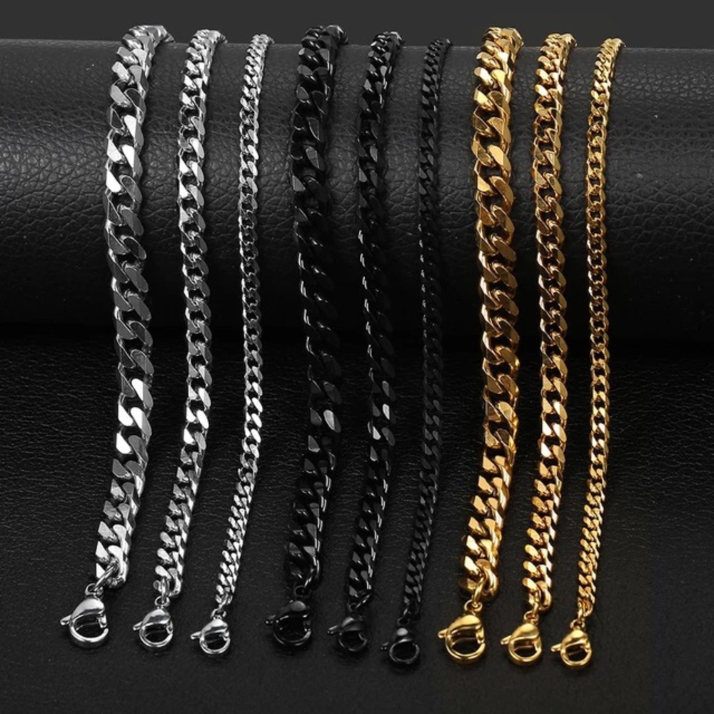 Men & Women link Stainless Steel Curb Bracelets
